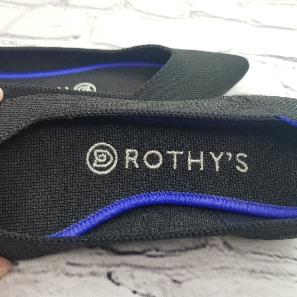 Rothys The Point Classic Black Blue Pointed Toe F… - image 4